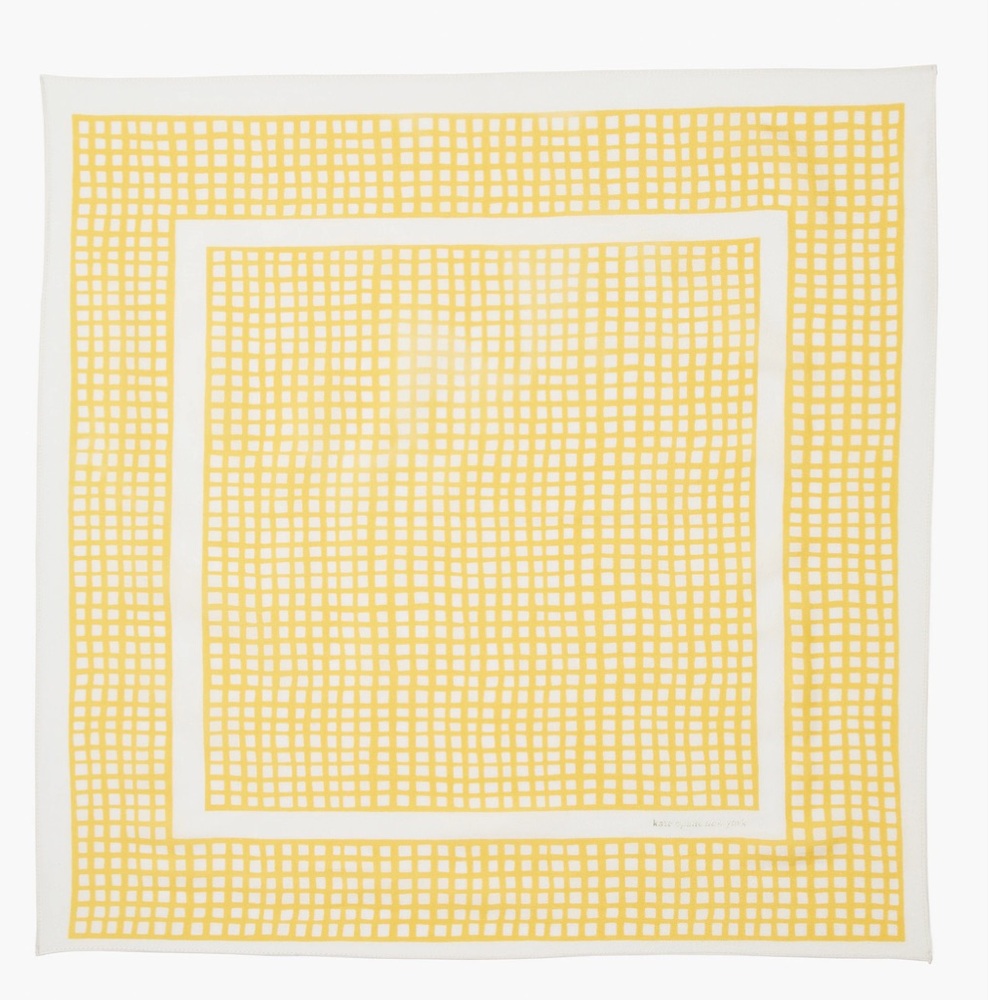 NWT Kate Spade Yellow Grid Pattern Scarf